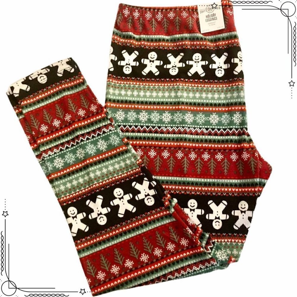 𝅺NWT Plus Size SO 1X Hatchi Holiday Leggings Gingerbread